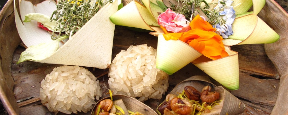Offerings, Goa Gajah temple @ Gianyar, Bali